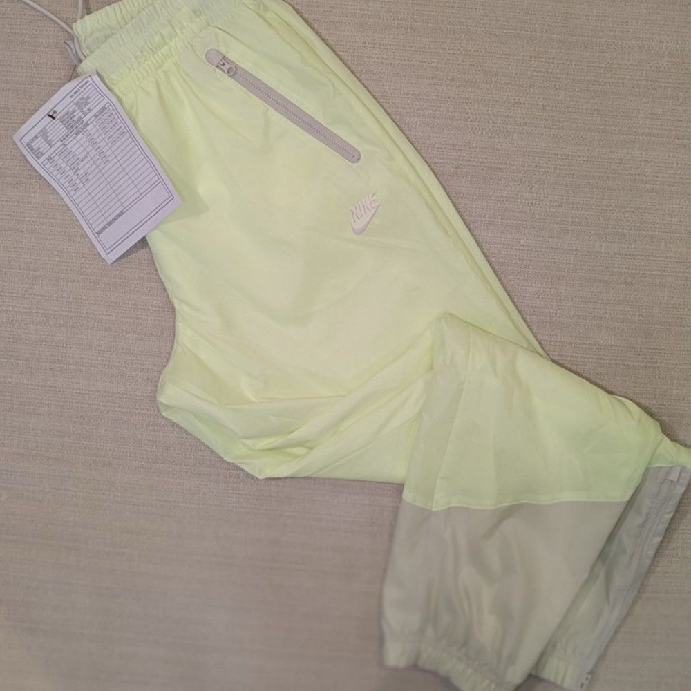 Nike Neon Yellow Windbreaker "Sample" Pants - Medium